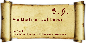 Vertheimer Julianna névjegykártya